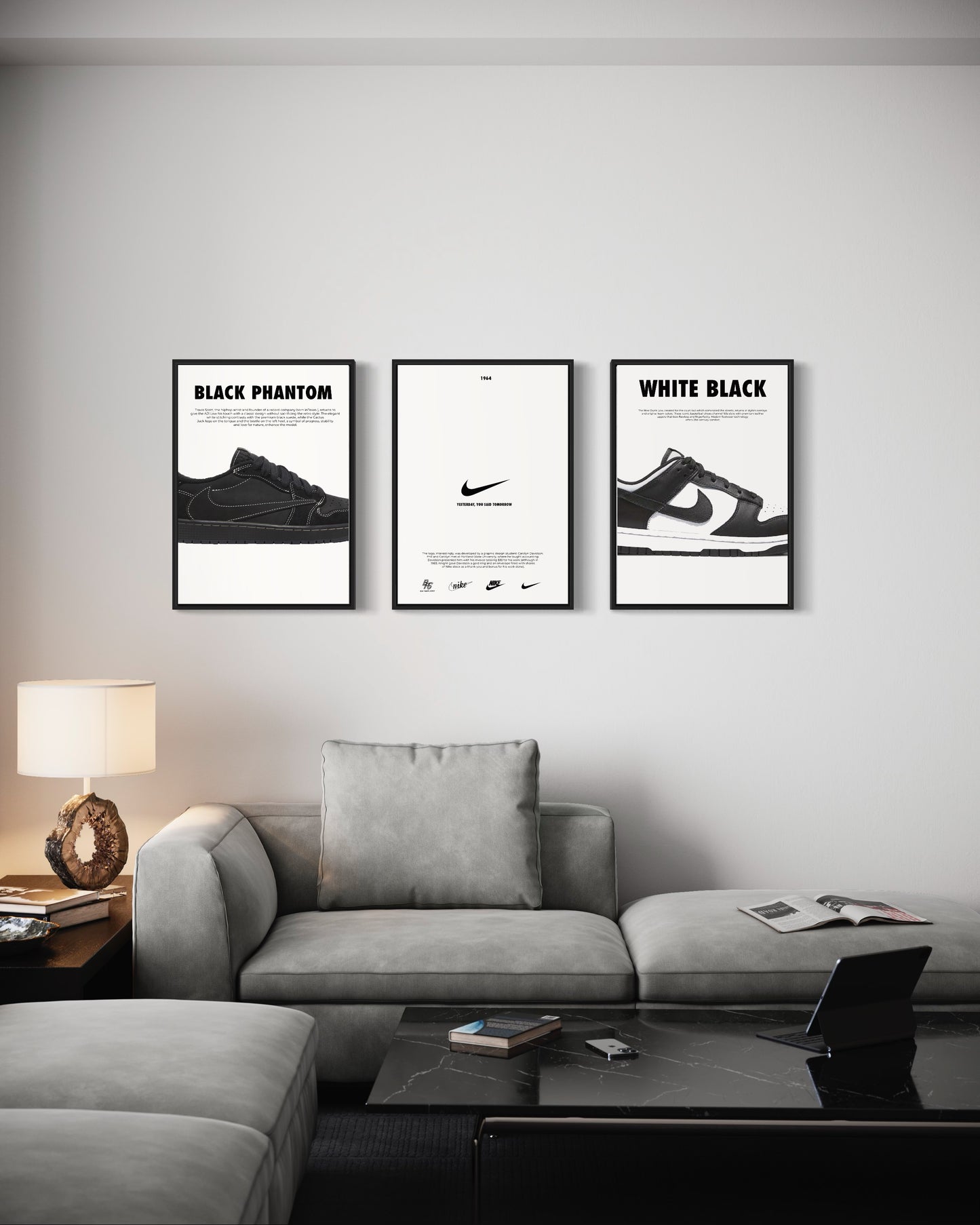 Set de cuadros Nike - Blanco y negro