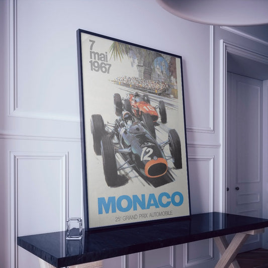 Poster vintage de la FORMULA 1 - MONACO Grand Prix 1967