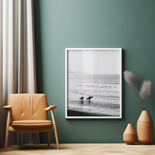Surfers en blanco y negro