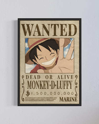 Poster de cazarecompensas de One Piece personalizable