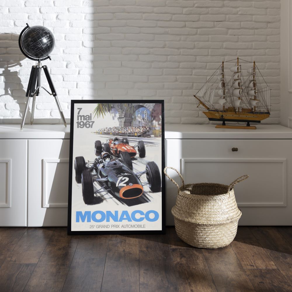 Poster vintage de la FORMULA 1 - MONACO Grand Prix 1967