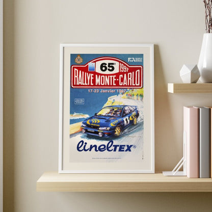 Poster vintage del rally de Montecarlo - Subaru 1997