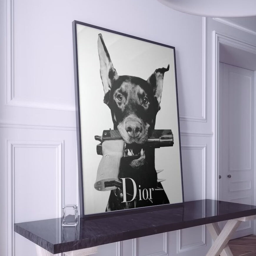 Poster de alta moda - Doberman x Dior