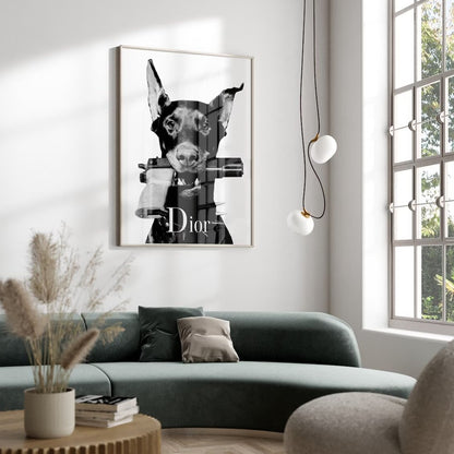 Poster de alta moda - Doberman x Dior