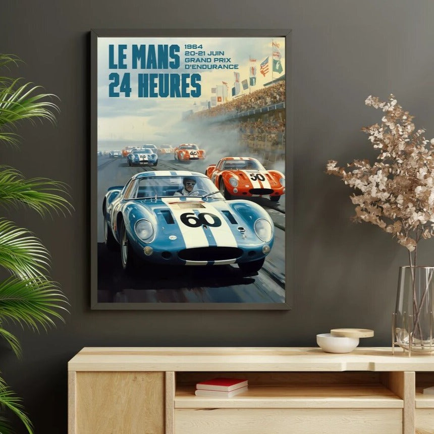 Poster de automovilismo vintage: 1964 - Le Mans