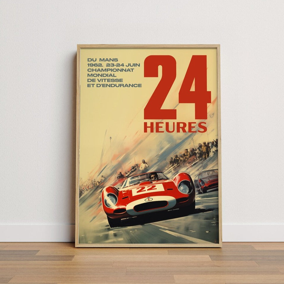 Poster de automovilismo vintage: 1968 - Du Mans