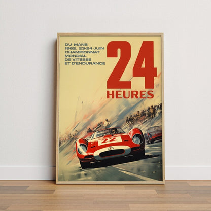 Poster de automovilismo vintage: 1968 - Du Mans